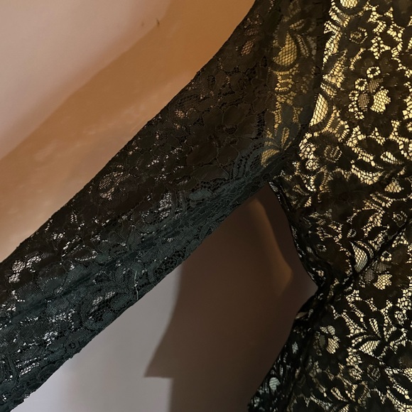 NWOT Hal Fulrnstein Black Lace Skirt and Matching Lace Pemplum Top, Size L‎ - Picture 3 of 11